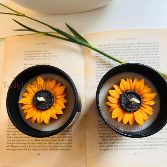soy wax sunflower candle jar