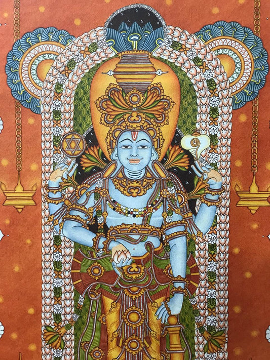 Acrylic Painting of Lord Guruvayurappan