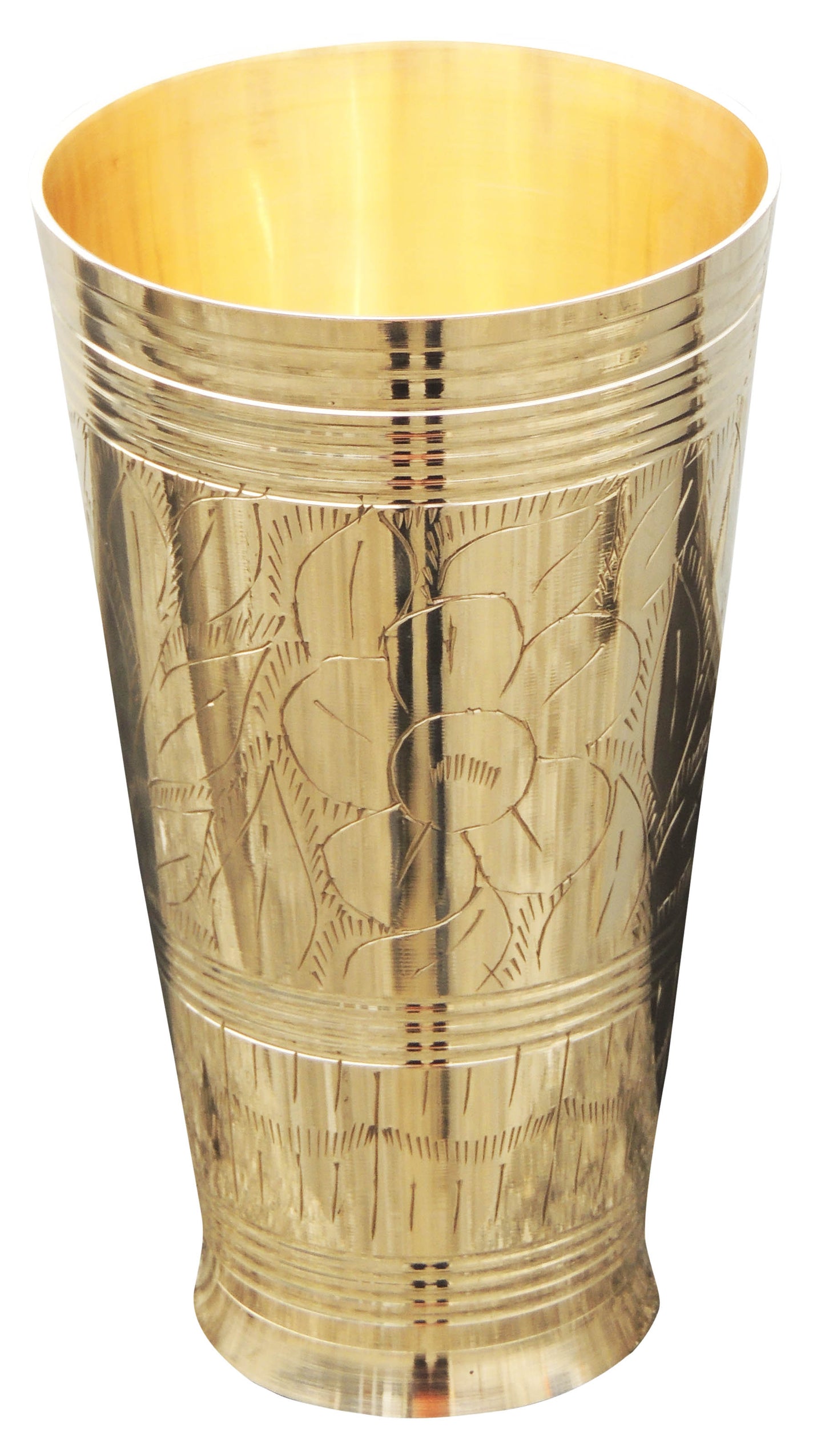 tall brass glass