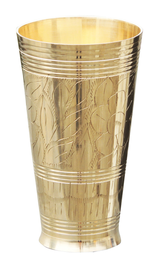 tall brass glass