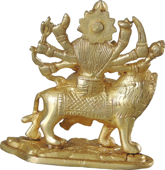 back of statue of goddess durga on a tiger