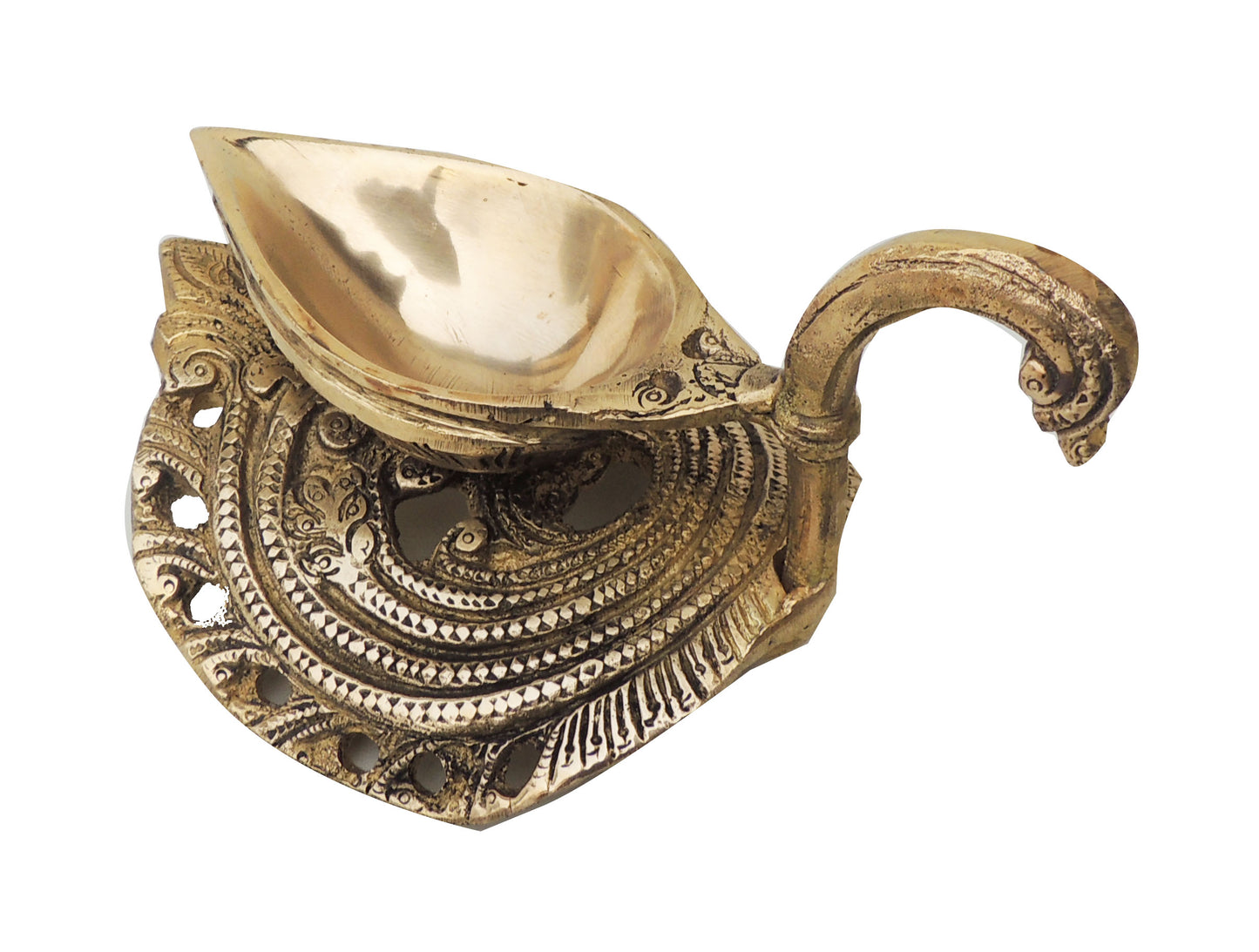 swan shaped brass lamp