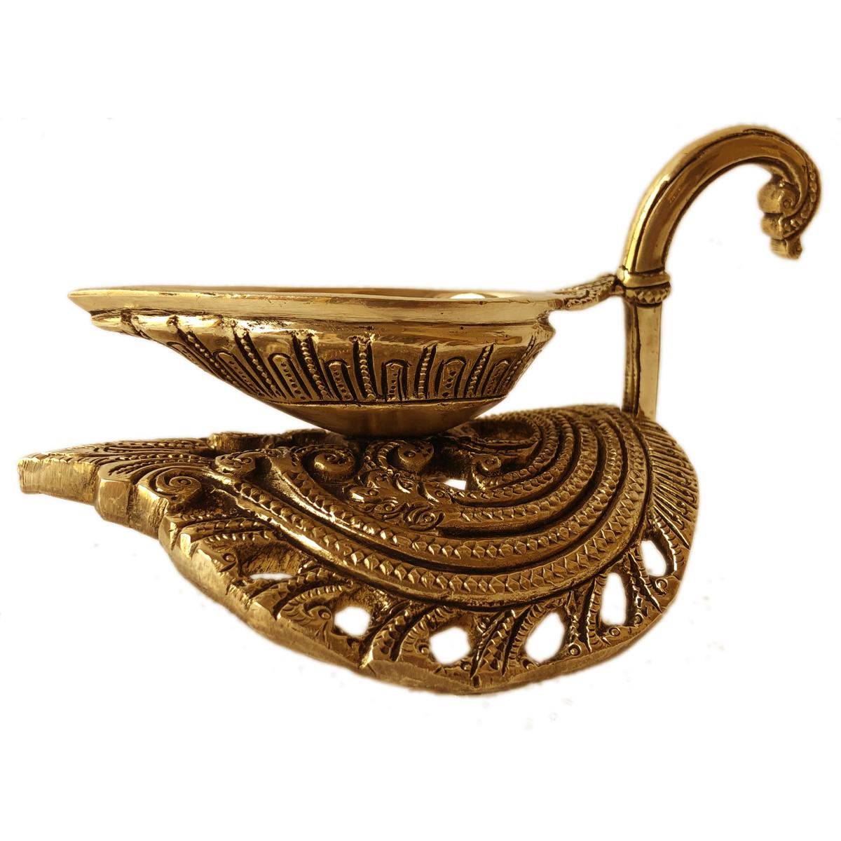swan shaped brass lamp