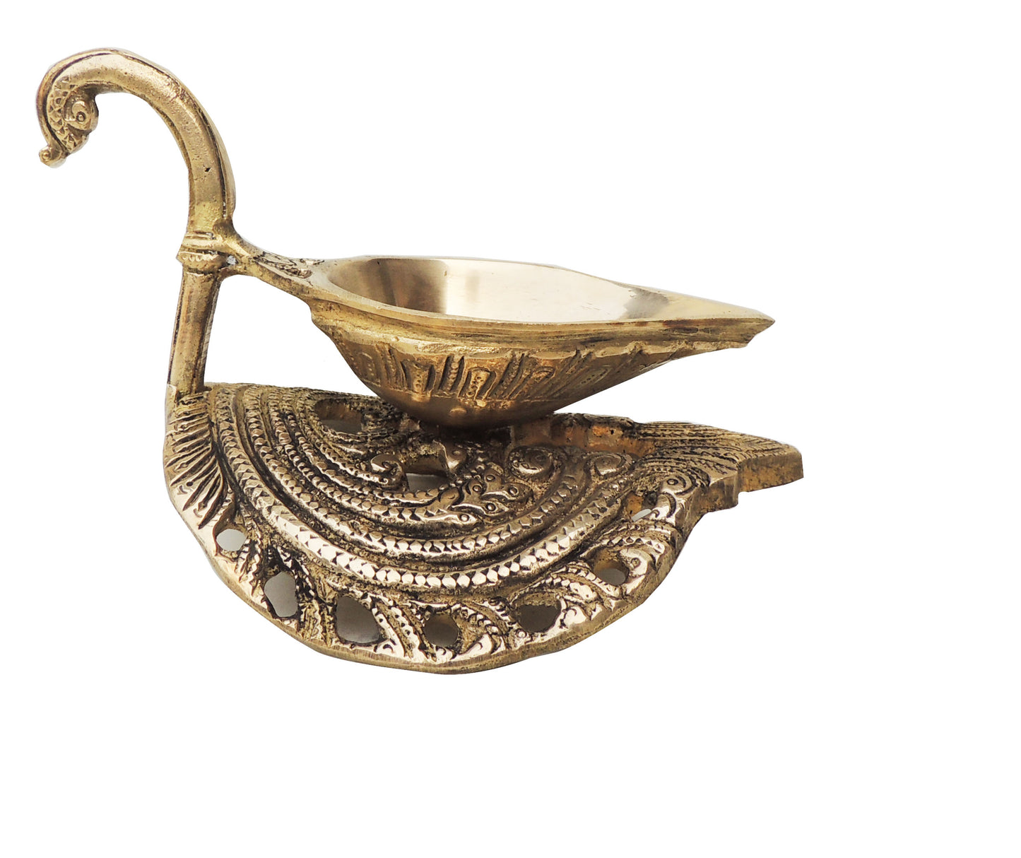 swan shaped brass lamp