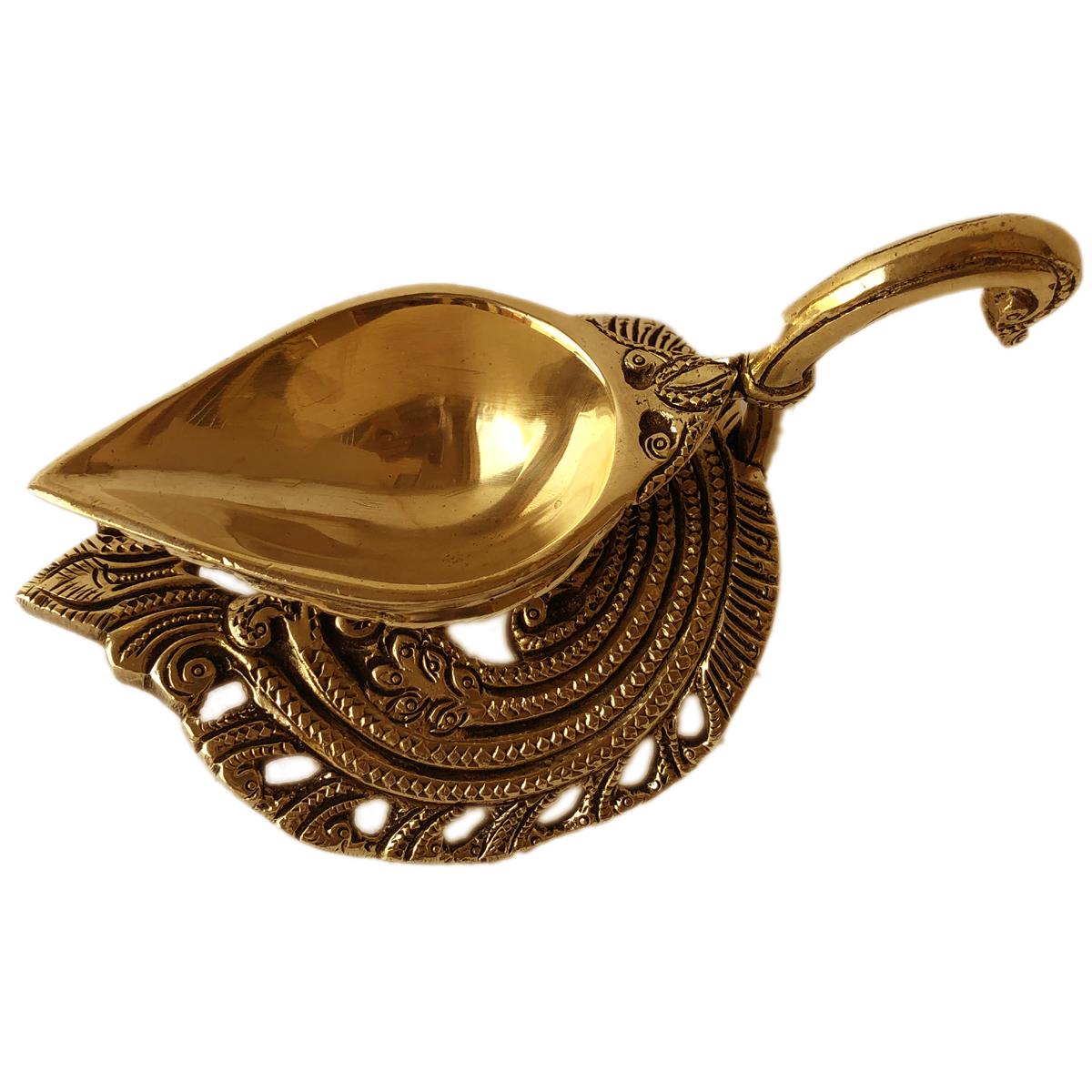 swan shaped brass lamp