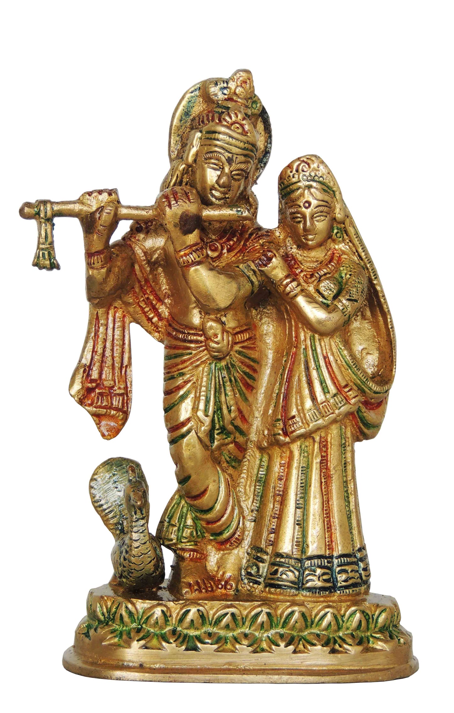 brass statue of Radha Krishna
