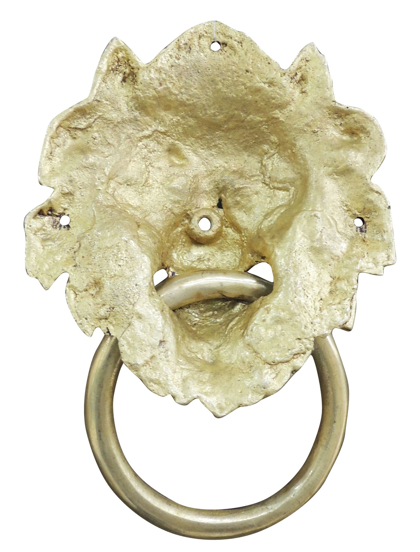 Backside of Gold Brass Lion Knocker