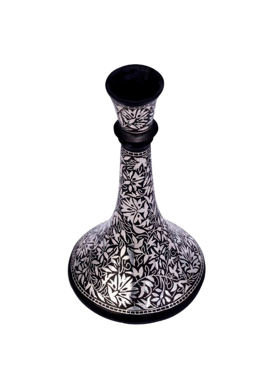 Bidri vase silver mahtabi inlay