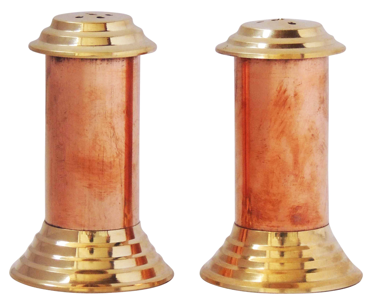 Copper and Brass Salt and Pepper Shakers