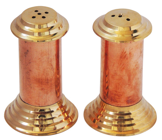 Cylindrical Spice Shakers in Copper and Brass