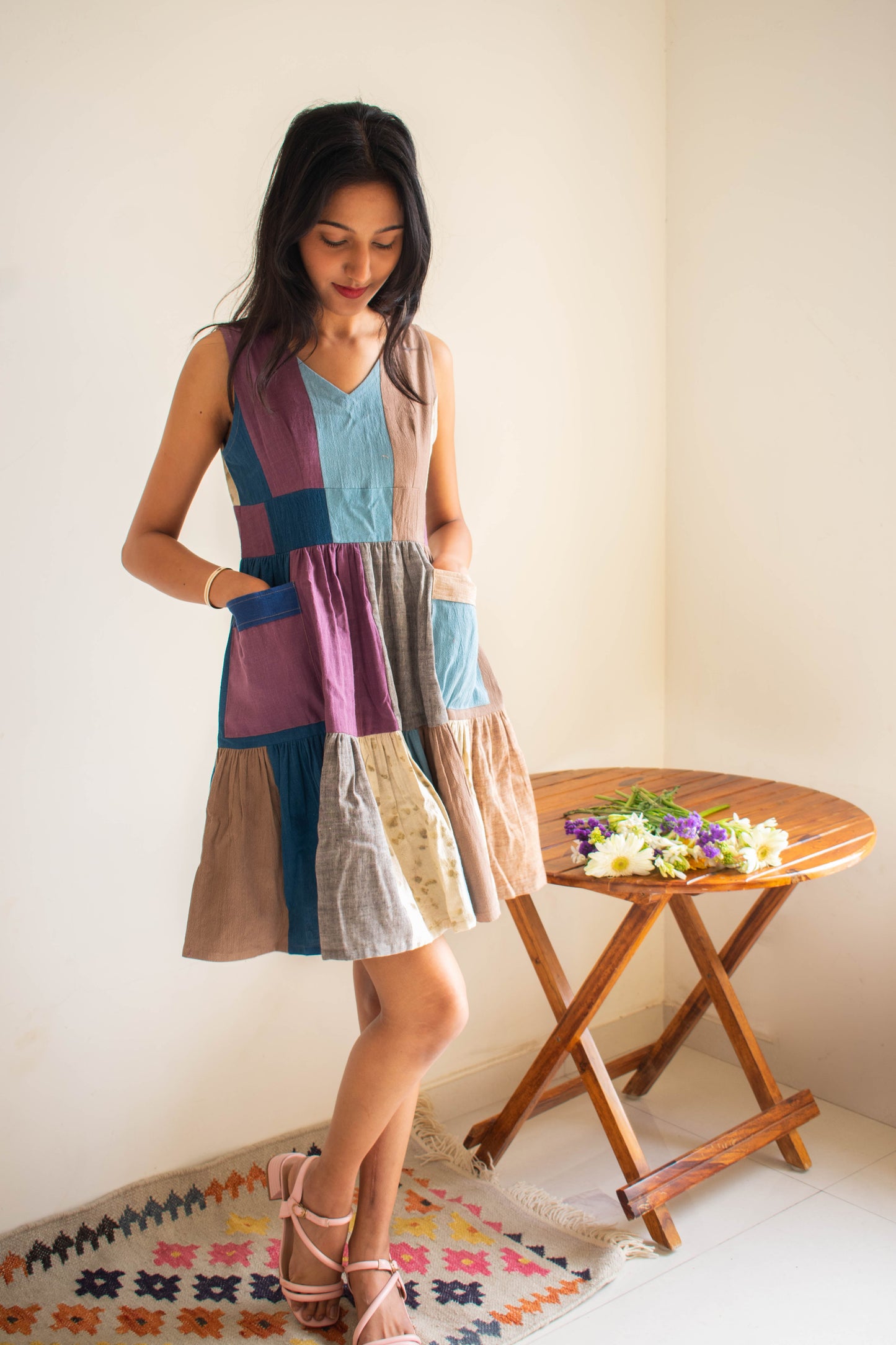 Harmony Patches Sleeveless Dress
