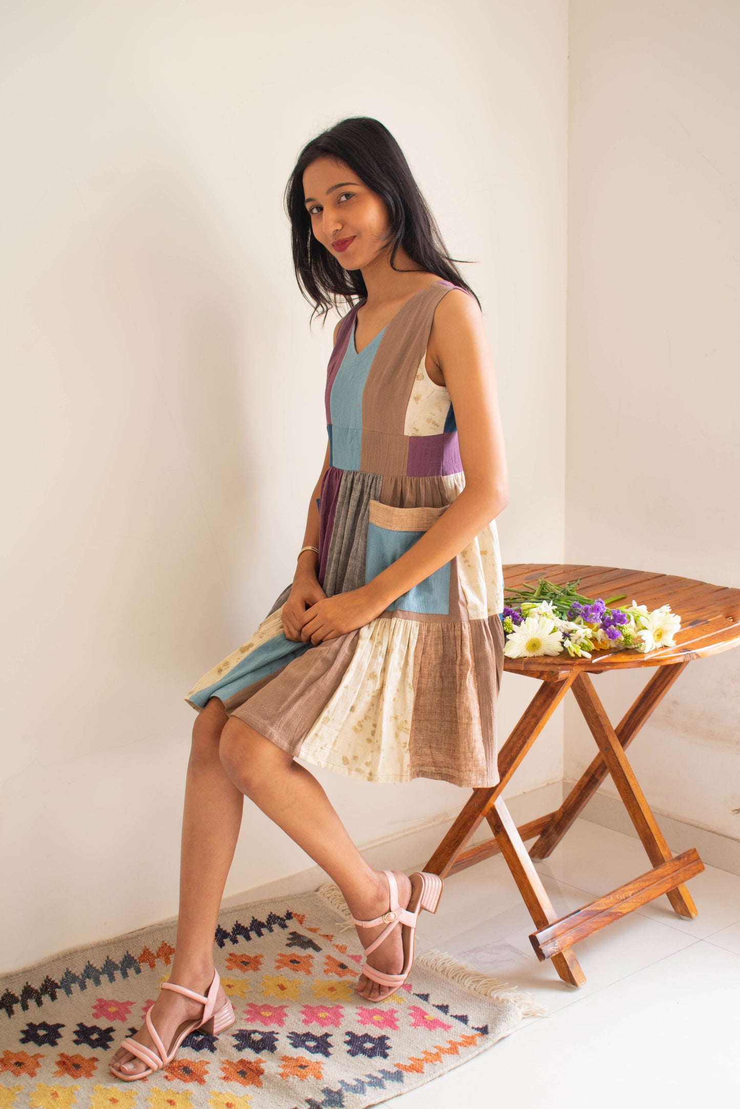 Harmony Patches Sleeveless Dress