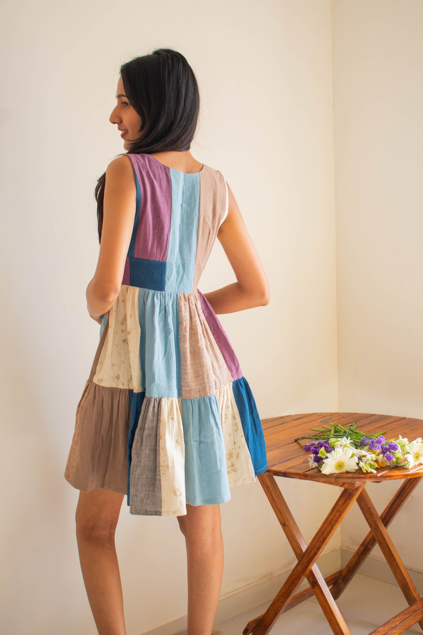 Harmony Patches Sleeveless Dress