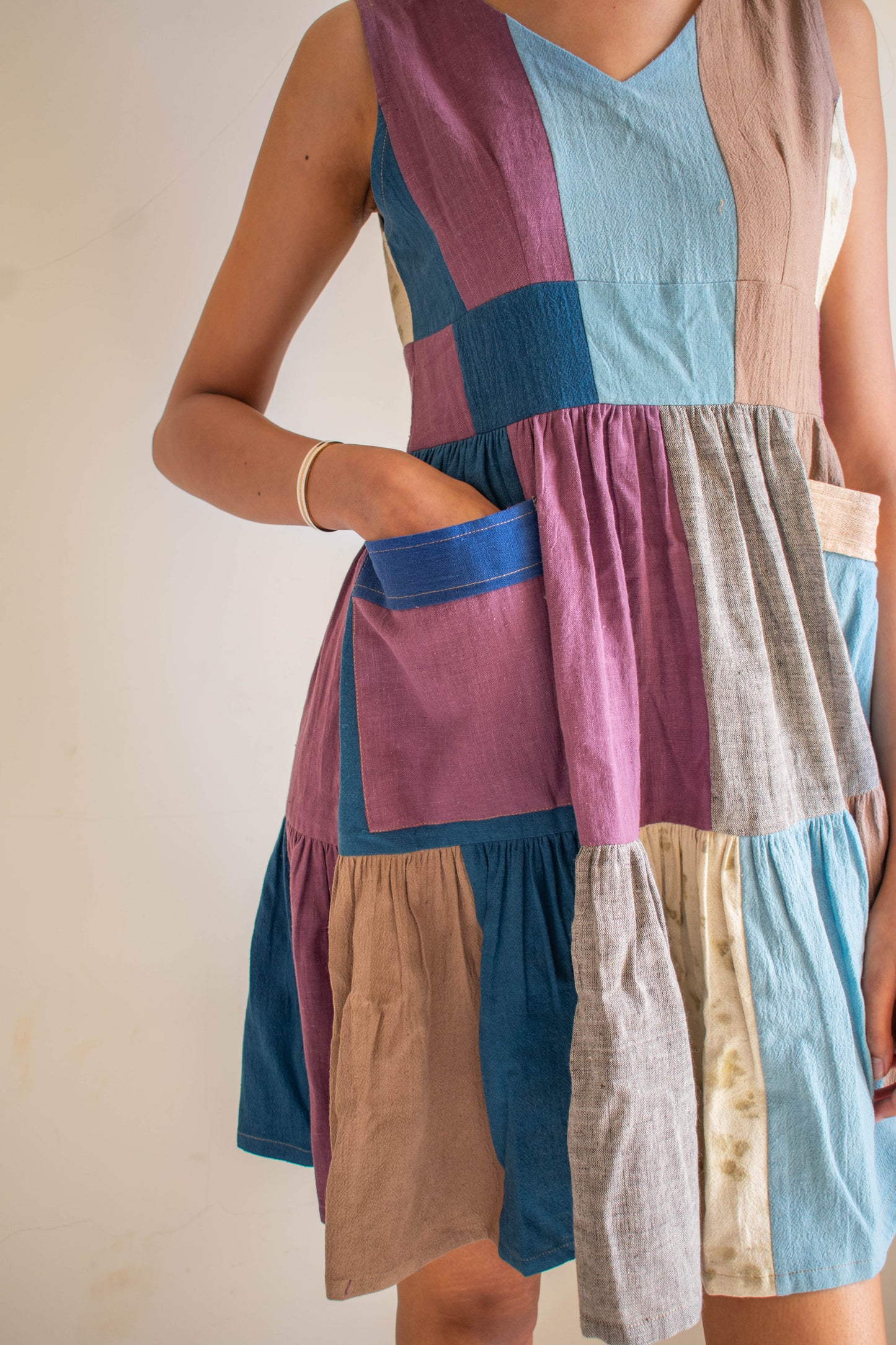 Harmony Patches Sleeveless Dress