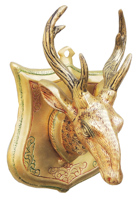 Deer Head Statue in Brass