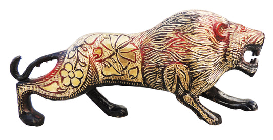 Lion Statue Designed in Brass