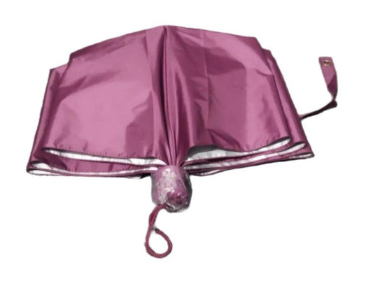 Magenta 3 fold umbrella folded