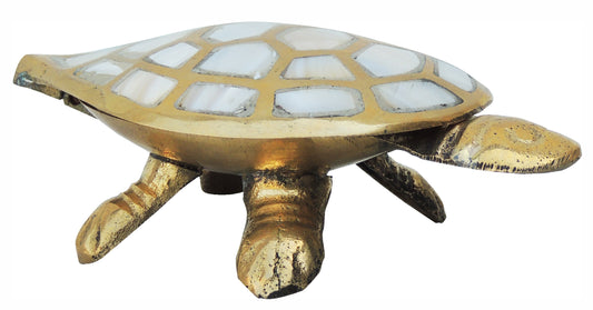 Metal Turtle with Decorative Shell