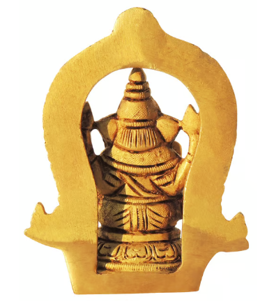 Mini Brass Ganesha Idol with Arch (4 inch tall)