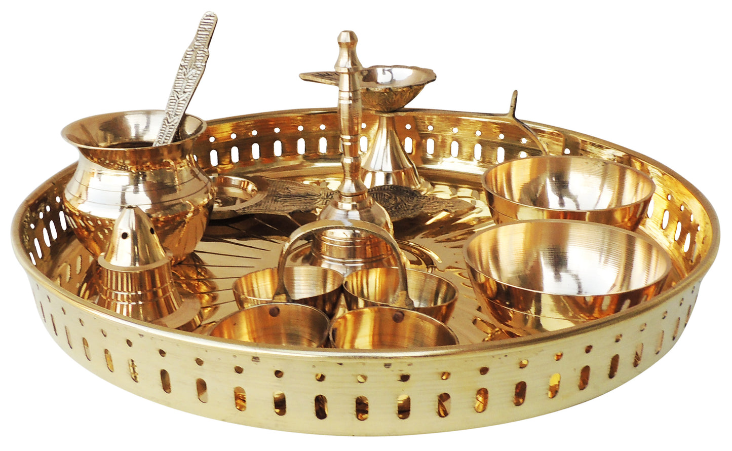 brass puja thali
