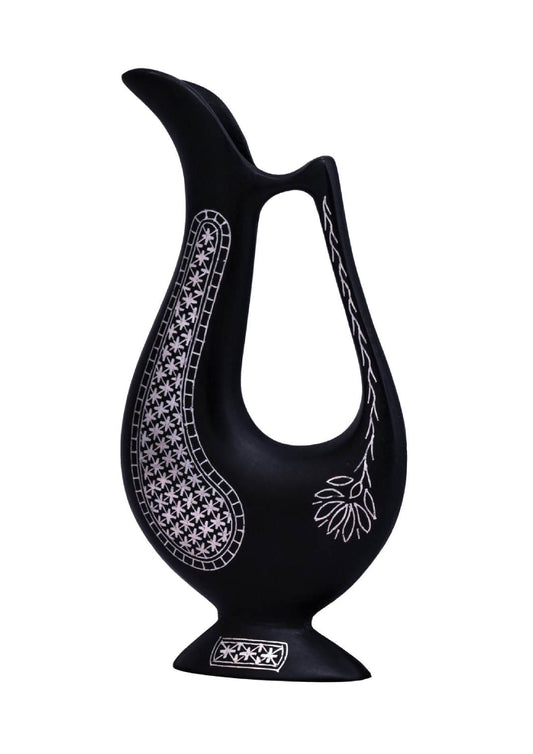 bidri pitcher decor silver star inlay