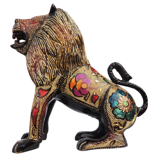 brass lion statue