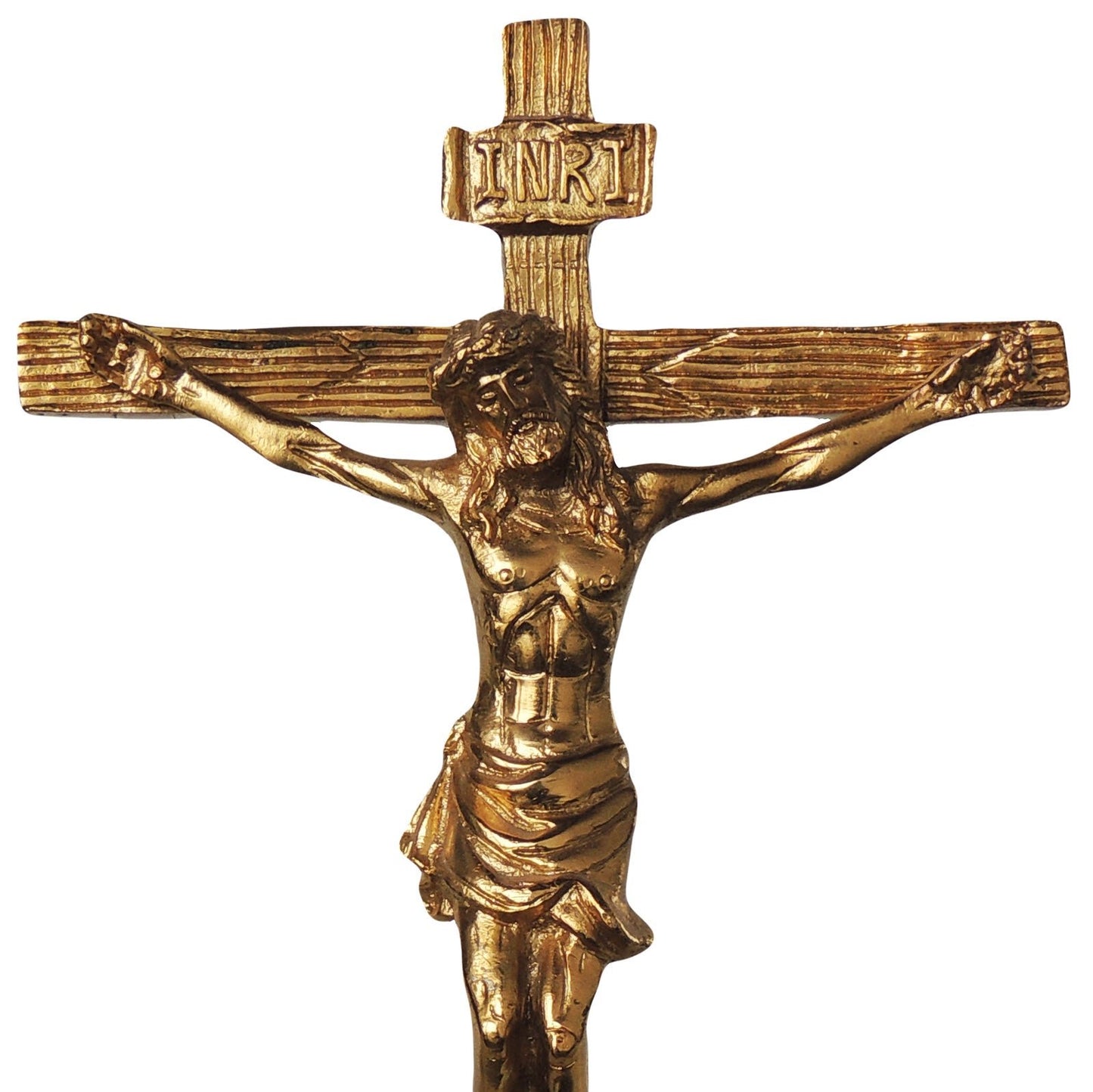 brass jesus on the cross