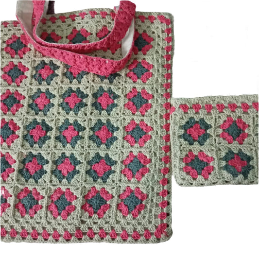 Granny square tote bag and purse