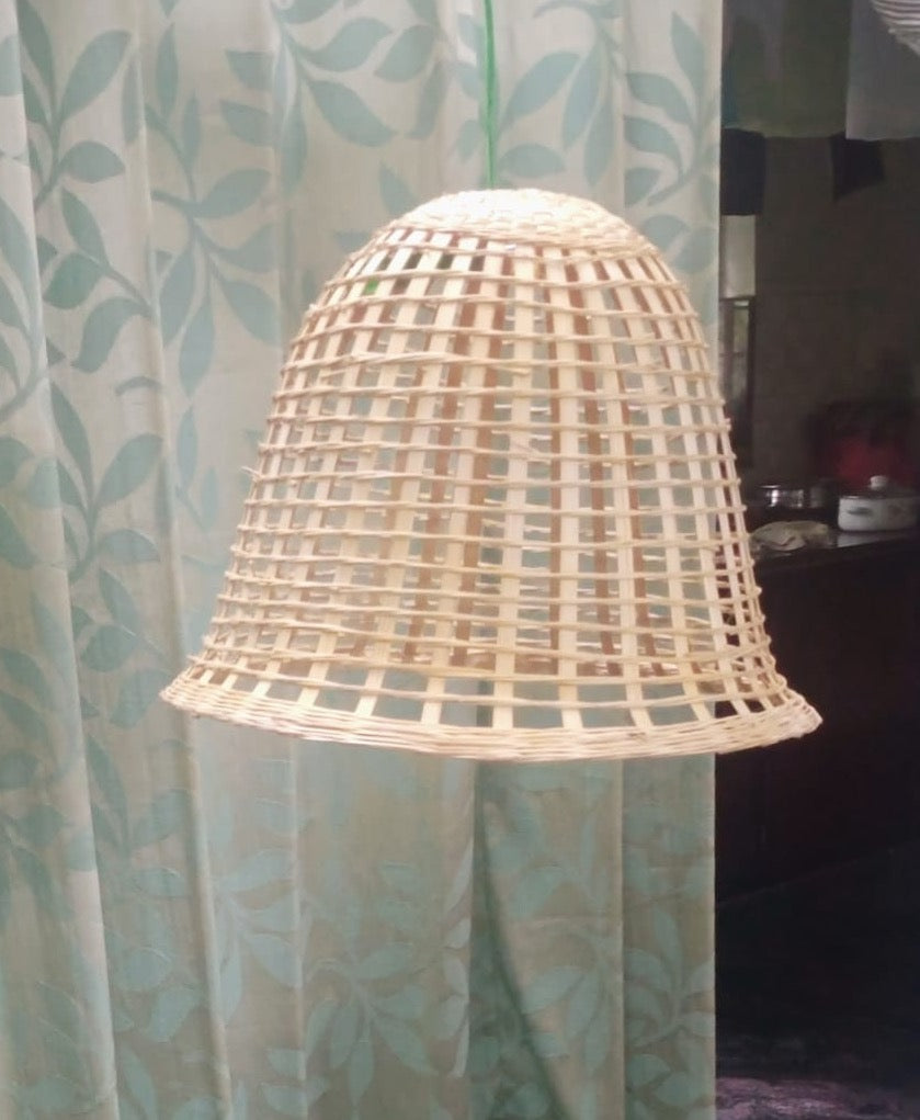 bell-shaped bamboo lampshade