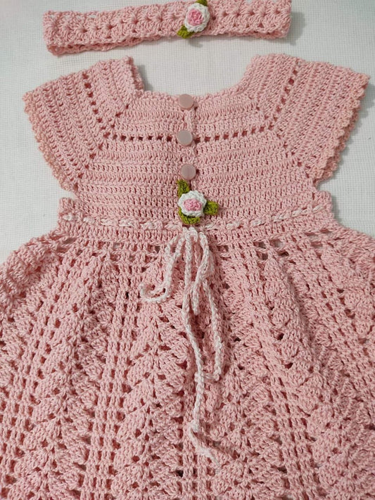 Crochet Dress and Headband Set