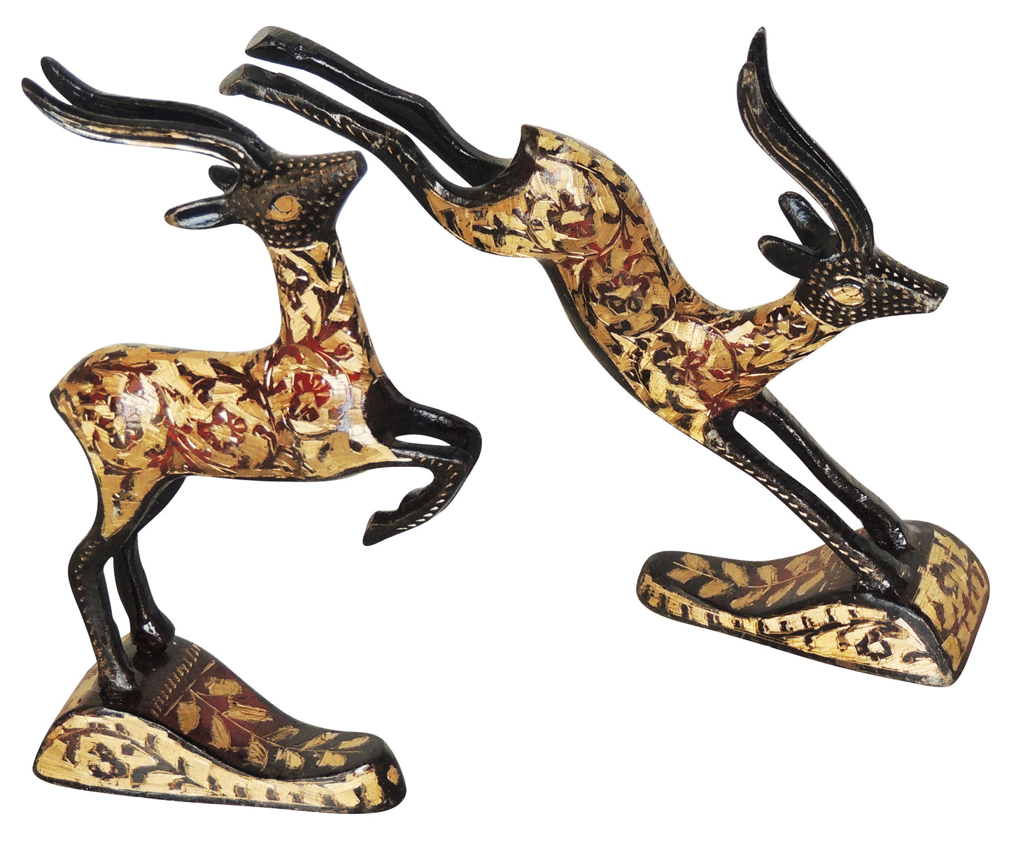 Dynamic Brass Deer Pair (7.5 inches tall)