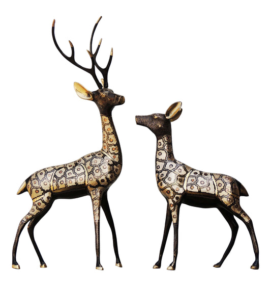 Brass Deer Duo (28 inches)