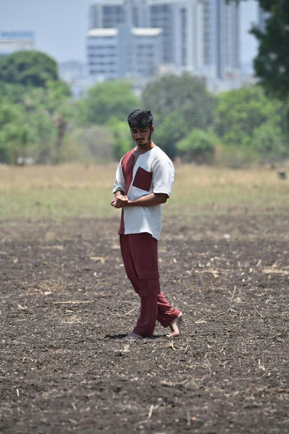 Earthy Maroon Box Pant