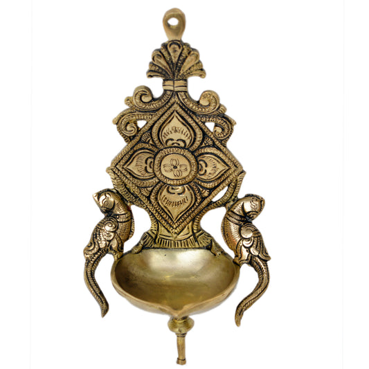 Wall Hanging Lamp in Brass