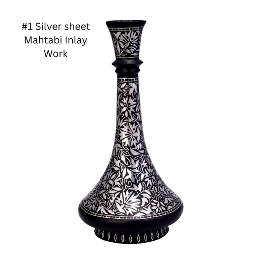 Bidri vase mahtabi inlay