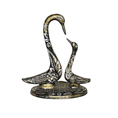 Swan Duo in Brass with Common Base