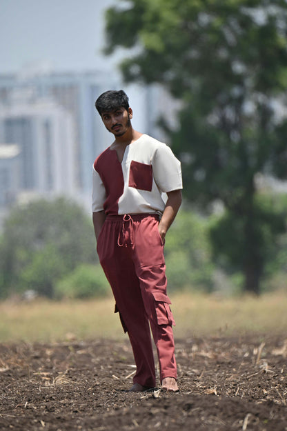 Earthy Maroon Box Pant