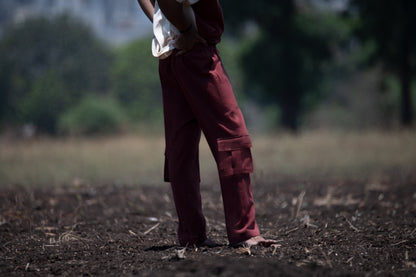 Earthy Maroon Box Pant