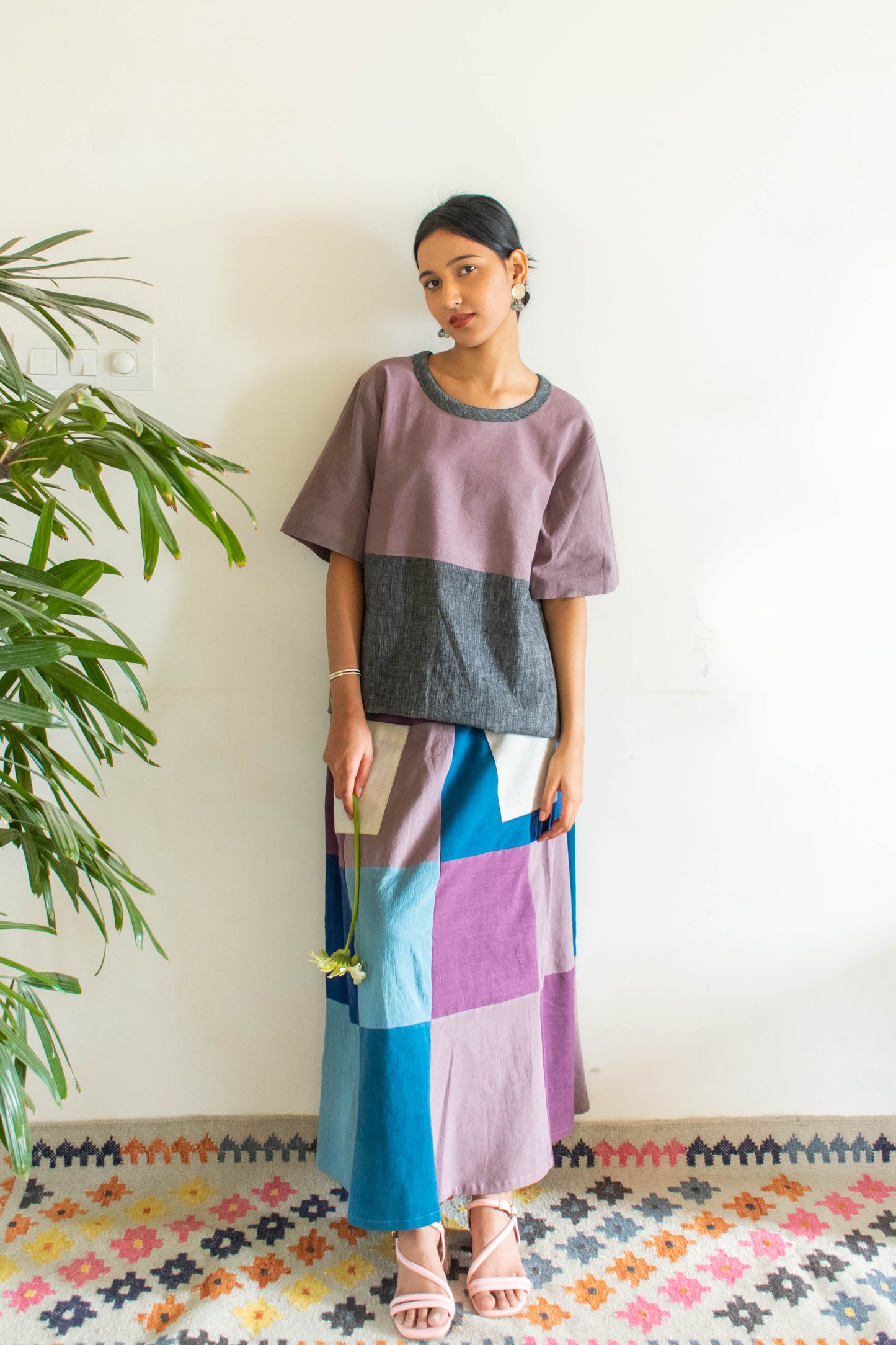 Mosaic Maxi Skirt with Pockets