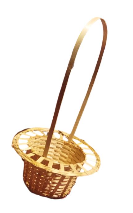 Hat-shaped bamboo basket