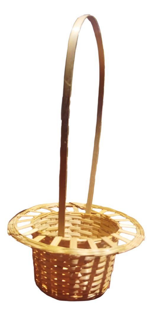 Hat shaped bamboo basket