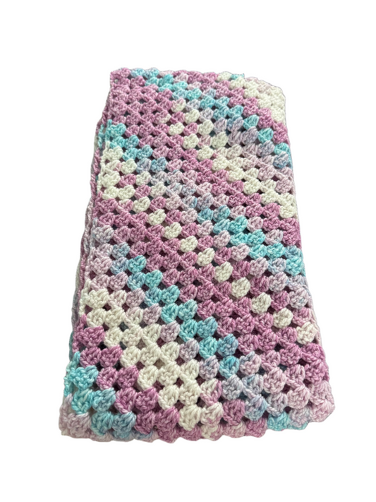 Crochet Handmade Muffler - Pink and Blue Gradient