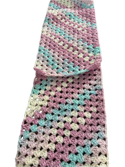 Crochet Handmade Muffler - Pink and Blue Gradient