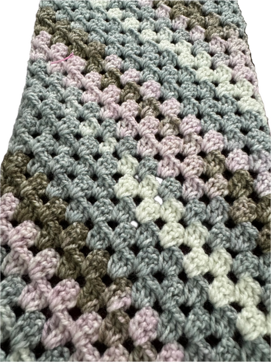 Crochet Handmade Muffler - Pink and Grey Gradient