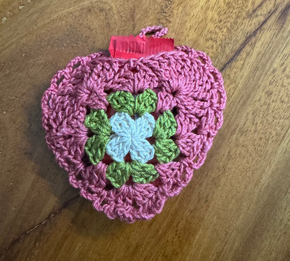 Crochet Heart - Pouch and Christmas ornament