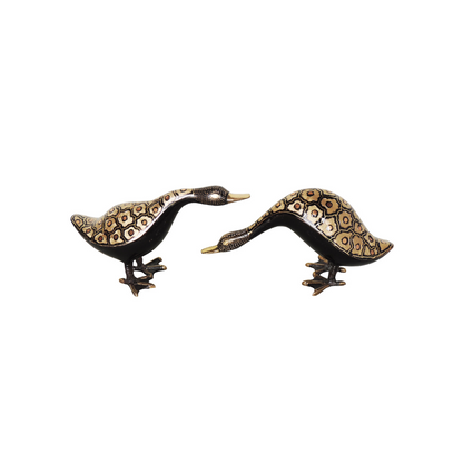 Patterned Brass Swans for Home Decor