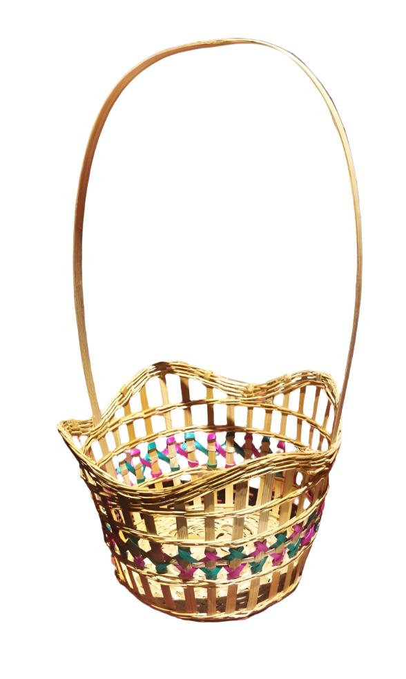 Wavy design Bread basket with handle