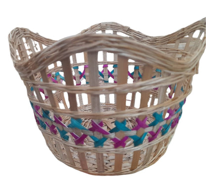 bamboo bread basket side view