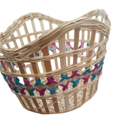 bamboo bread basket side view of design