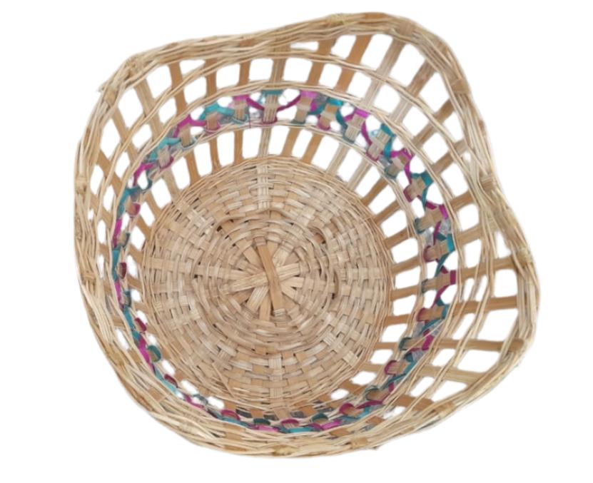 bamboo bread basket top view